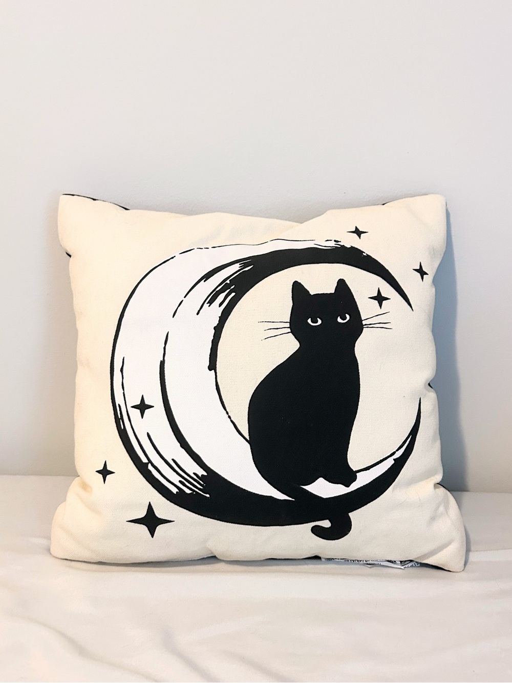 Black Cat Moon Decorative Throw Pillow